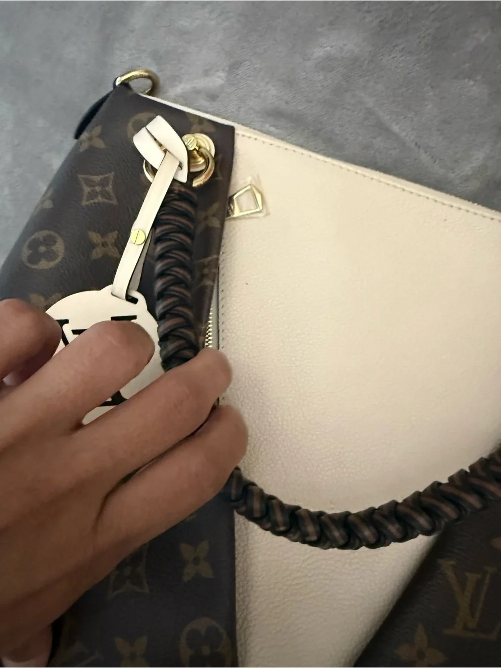 Louis Vuitton Monogram Tri-Panel Shoulder Tote - Brown & Cream